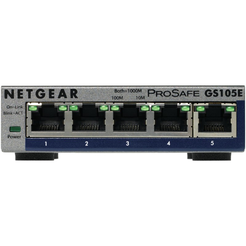 NETGEAR GS105E-200PES network switch Managed L2/L3 Gigabit Ethernet (10/100/1000) Gray